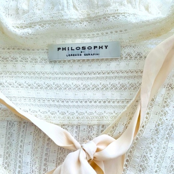 Philosophy di Lorenzo Serafini ivory lace blouse - Picture 3 of 5